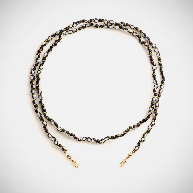Exclusive Gemstone Jewelry At Special Prices Mauli beads ghana black & white 73cm