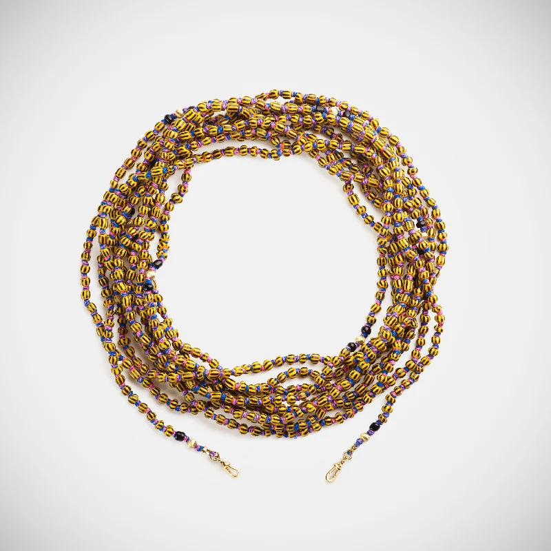 Elegant Jewelry Pieces At Unbelievable Prices Mauli beads ghana yellow & black 4m