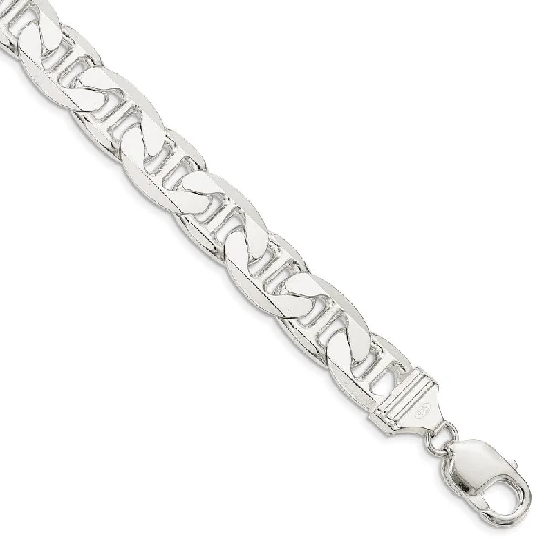 Big Savings On Your Favorite Jewelry Pieces Men's 11.5mm, Sterling Silver, Solid Anchor Chain Bracelet