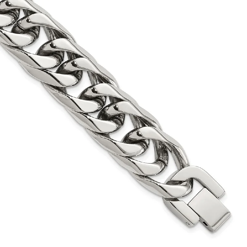 Unlock Unbeatable Jewelry Deals Before They’Re Gone Men's 16mm Stainless Steel Rambo Double Curb Chain Bracelet, 8.25 Inch Unlock Unbeatable Jewelry Deals Before They’Re Gone Men's 16mm Stainless Steel Rambo Double Curb Chain Bracelet, 8.25 Inch