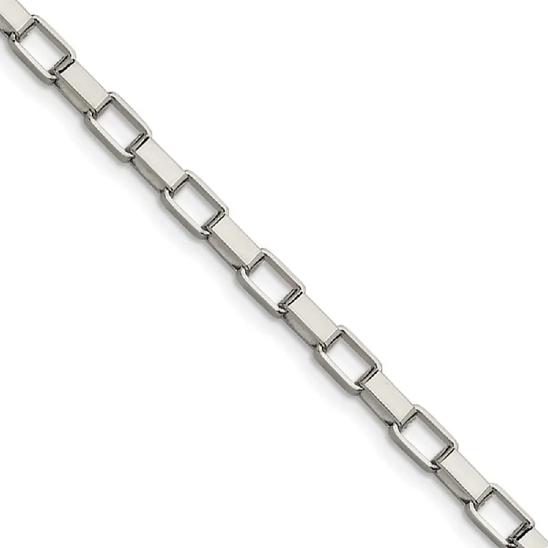 Trendy And Classic Jewelry Now At Reduced Prices Men's 4.8mm Stainless Steel Open Box Chain Bracelet, 8 Inch
