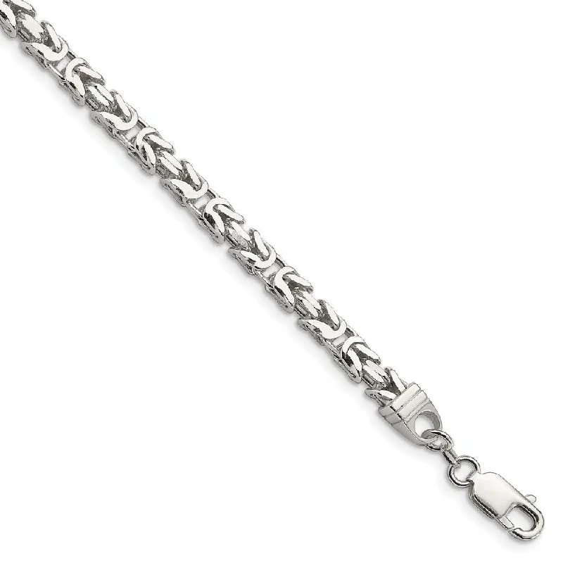 Jewelry Clearance Event – Last Chance For Stunning Deals Mens 5mm Sterling Silver Square Solid Byzantine Chain Bracelet