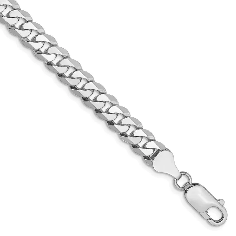 The Ultimate Jewelry Sale – Exclusive Styles At Great Prices Men's 6.25mm, 14k White Gold, Flat Beveled Curb Chain Bracelet
