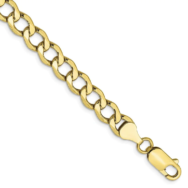 Timeless Jewelry Styles At Wallet-Friendly Prices Men's 6.5mm, 10k Yellow Gold Hollow Curb Link Chain Bracelet Timeless Jewelry Styles At Wallet-Friendly Prices Men's 6.5mm, 10k Yellow Gold Hollow Curb Link Chain Bracelet