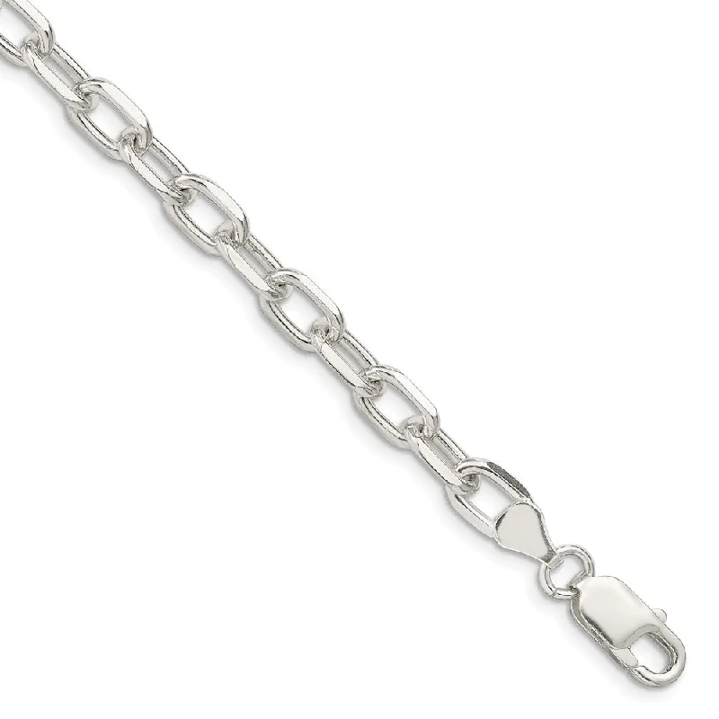 High-Quality Gemstone Jewelry For Special Occasions Men's 6.5mm Sterling Silver D/C Solid Cable Chain Bracelet