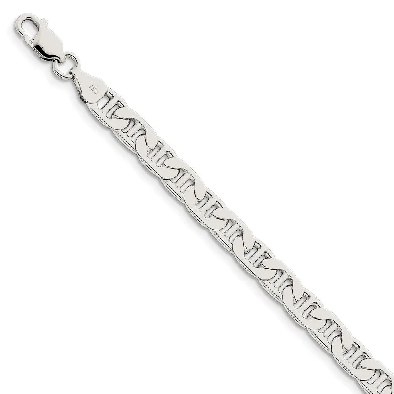 Premium Jewelry, Premium Discounts – Act Fast Men's 6.5mm, Sterling Silver, Solid Flat Anchor Chain Bracelet Premium Jewelry, Premium Discounts – Act Fast Men's 6.5mm, Sterling Silver, Solid Flat Anchor Chain Bracelet