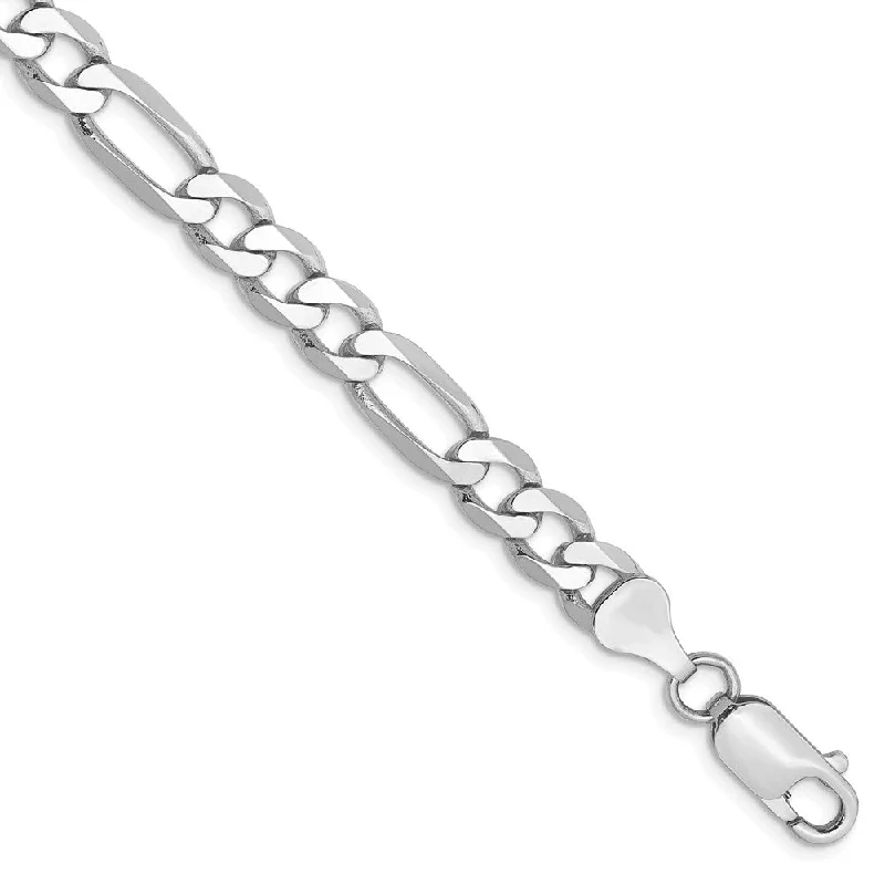 The Jewelry Sale You've Been Waiting For Is Here Men's 6mm, 14k White Gold, Flat Figaro Chain Bracelet