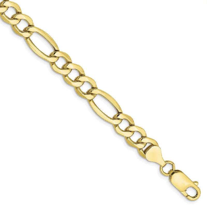 Fashion-Forward Jewelry At Exclusive Discounts Men's 7.3mm, 10k Yellow Gold Hollow Figaro Chain Bracelet Fashion-Forward Jewelry At Exclusive Discounts Men's 7.3mm, 10k Yellow Gold Hollow Figaro Chain Bracelet