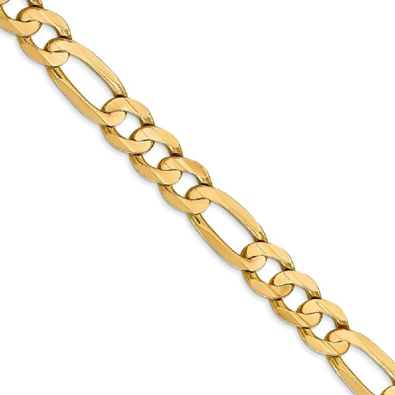 Timeless Jewelry, Timeless Savings – Don't Wait Men's 7.5mm 10k Yellow Gold Solid Concave Figaro Chain Bracelet