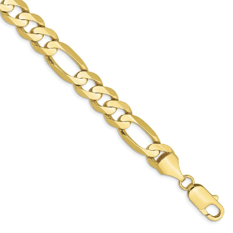 Unmissable Jewelry Discounts – Elevate Your Look For Less Men's 8.75mm, 10k Yellow Gold, Concave Figaro Chain Bracelet