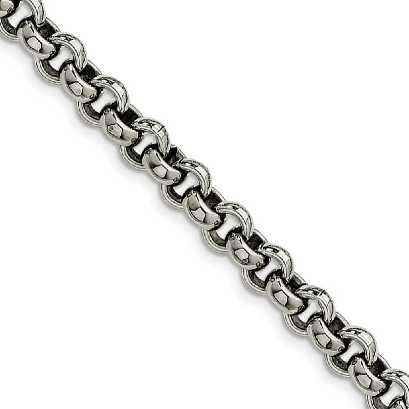 Beautiful Jewelry, Breathtaking Discounts – Hurry In Men's 8mm Stainless Steel Polished Rolo Chain Bracelet, 7.75 Inch