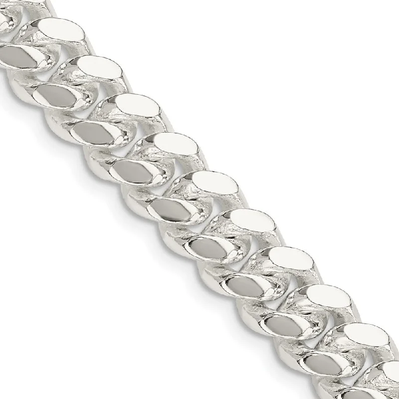 Elegant Jewelry At Unbeatable Prices – Shop Today Men's 9mm Sterling Silver Solid Miami Curb Chain Bracelet