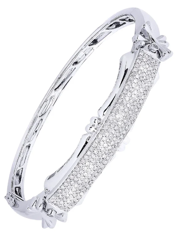 Jewelry Deals That Outshine The Rest Mens Diamond Bangle White Gold| 1.54 Carats| 33.25 Grams