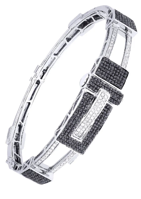 Shop Fine Jewelry With Amazing Deals Mens Diamond Bangle White Gold| 1.7 Carats| 30.67 Grams