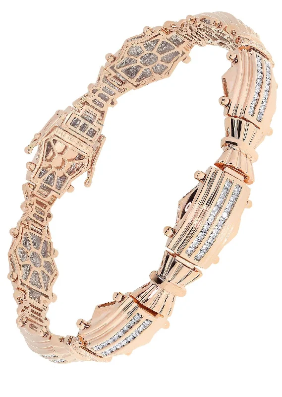 Jewelry Deals That Sparkle – Shop Today Mens Diamond Bracelet Rose Gold| 1.83 Carats| 30.81 Grams