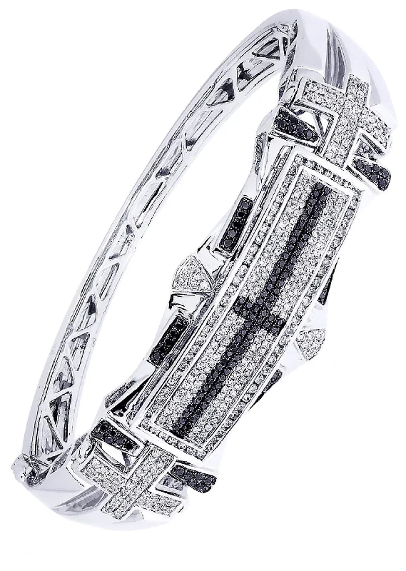 Exclusive Jewelry Markdowns – Limited-Time Offer Mens Diamond Bangle White Gold| 1.92 Carats| 40.36 Grams