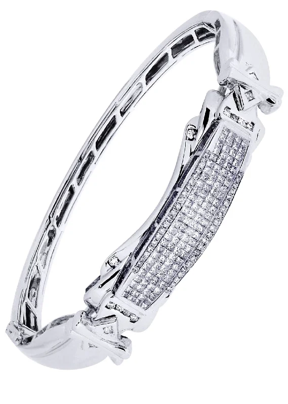 The Ultimate Jewelry Sale – Shop Premium Styles Mens Diamond Bangle White Gold| 1.95 Carats| 33.54 Grams