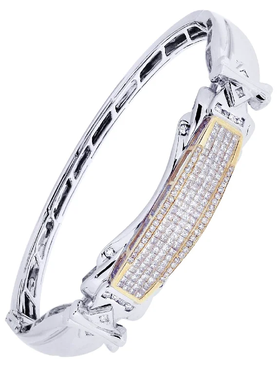 High-End Sparkle, Low-End Prices – Jewelry Sale Live Mens Diamond Bangle White Gold| 1.97 Carats| 33.11 Grams