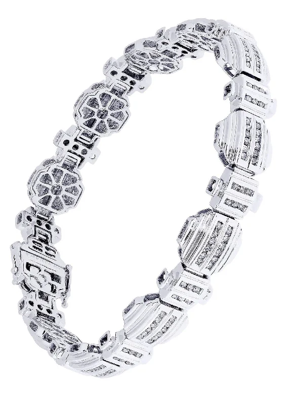 Unique Jewelry For Less – Shop The Sale Now Mens Diamond Bracelet White Gold| 2.11 Carats| 39.74 Grams