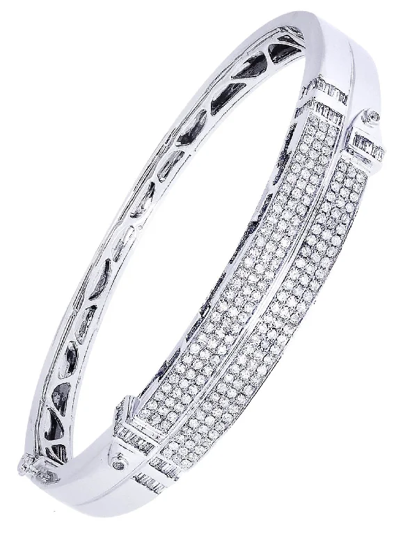 Don't Miss These Dazzling Jewelry Discounts Mens Diamond Bangle White Gold| 2.35 Carats| 33.93 Grams