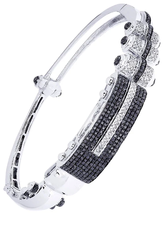 Must-Have Jewelry Pieces At Reduced Prices Mens Diamond Bangle White Gold| 2.39 Carats| 36.3 Grams