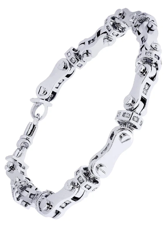 Elegant Jewelry, Affordable Luxury – Shop Now Mens Diamond Bracelet White Gold| 2.64 Carats| 48.7 Grams