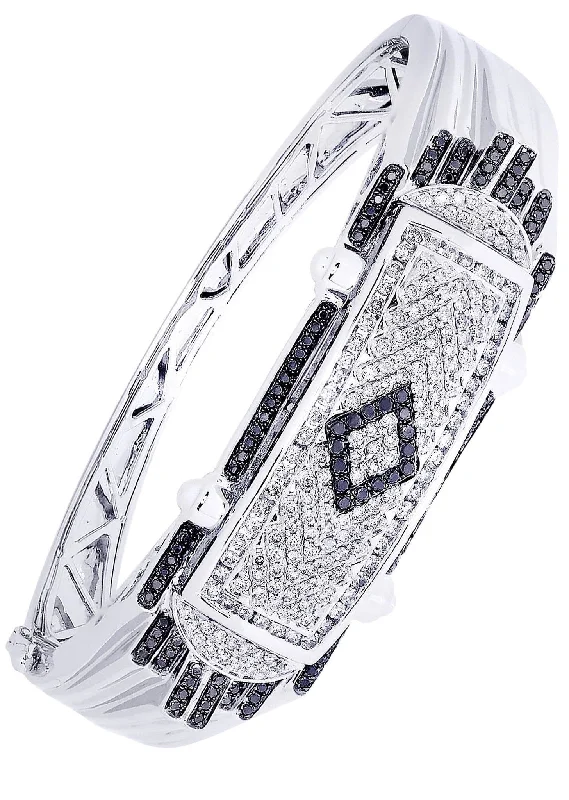 Don't Miss Out On Jaw-Dropping Jewelry Discounts Mens Diamond Bangle White Gold| 2.64 Carats| 50.87 Grams