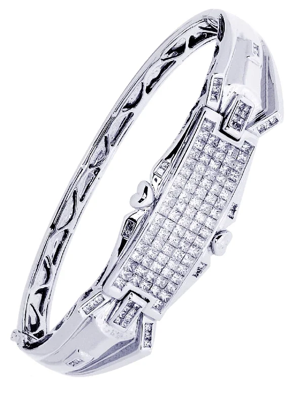 Stunning Jewelry At Even More Stunning Prices Mens Diamond Bangle White Gold| 3.47 Carats| 31.62 Grams