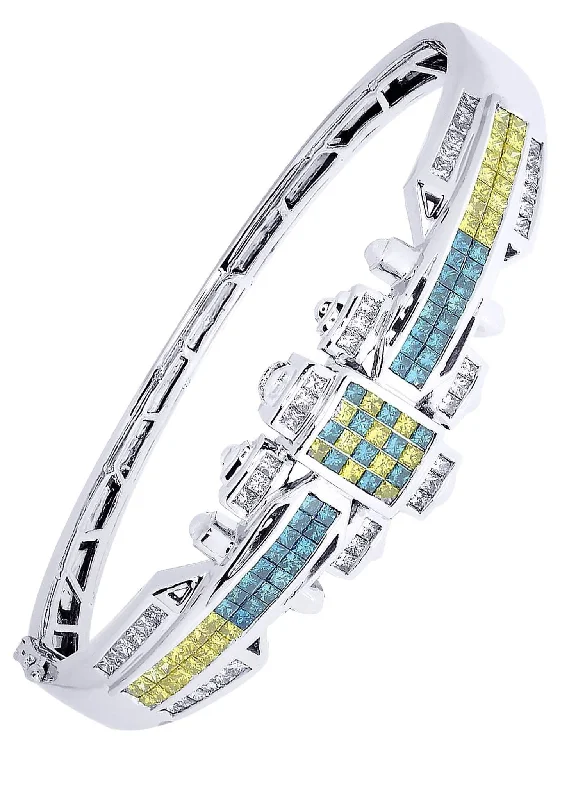 Sparkle On A Budget – Fine Jewelry For Less Mens Diamond Bangle White Gold| 4.48 Carats| 33.84 Grams