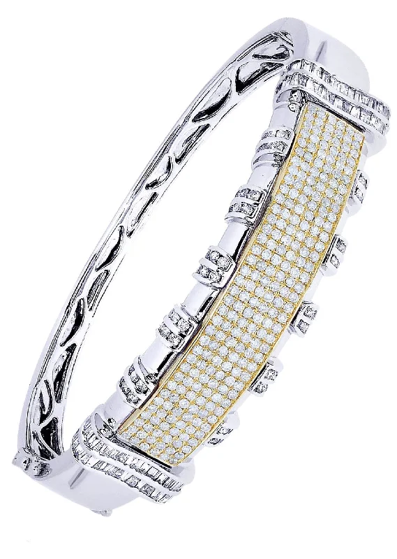 Luxury Jewelry Without The Luxury Price Tag Mens Diamond Bangle White Gold| 4.48 Carats| 35.3 Grams