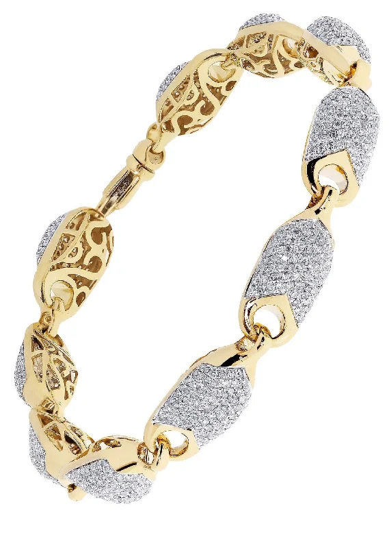 Elegant Jewelry Styles At Budget-Friendly Prices Mens Diamond Bracelet Yellow Gold| 5.58 Carats| 26.22 Grams
