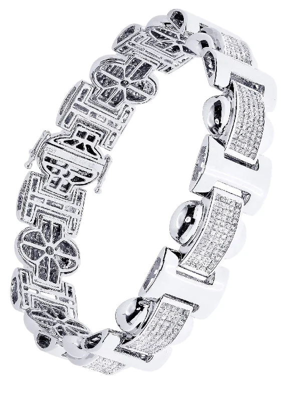 The Perfect Accessory For Less – Jewelry Sale Live Mens Diamond Bracelet White Gold| 6.34 Carats| 45.89 Grams