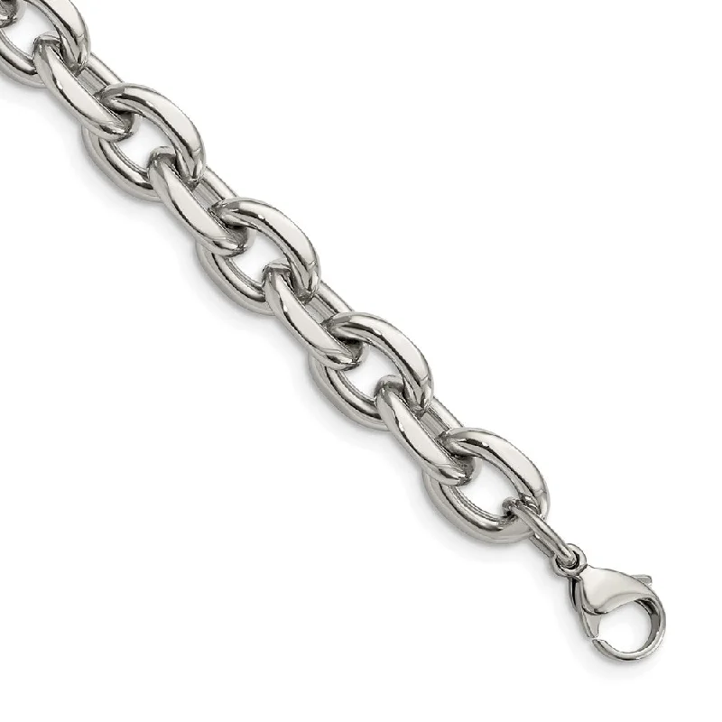 Must-Have Jewelry At Unbelievable Discounts Men's Stainless Steel Polished Cable Chain Bracelet - 9 Inch Must-Have Jewelry At Unbelievable Discounts Men's Stainless Steel Polished Cable Chain Bracelet - 9 Inch