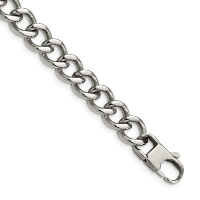 Elevate Your Jewelry Collection With Limited-Time Savings Men's Stainless Steel Polished Curb Chain 8.5 Inch Bracelet