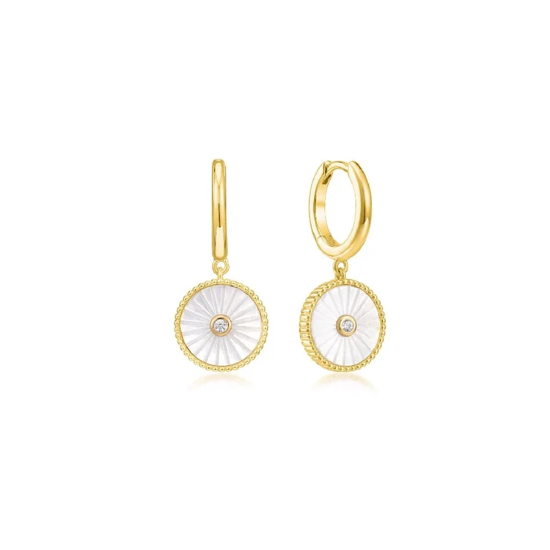 Breathtaking Jewelry At Limited-Time Savings Mini Huggie Hoops With Mop & Cz Drop Earrings Breathtaking Jewelry At Limited-Time Savings Mini Huggie Hoops With Mop & Cz Drop Earrings