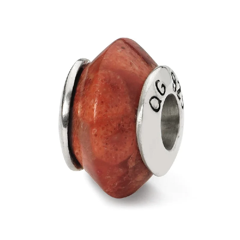 Personalized Jewelry Sale – Unique Gifts At Low Prices Natural Red Stone & Sterling Silver Bead Charm, 13mm