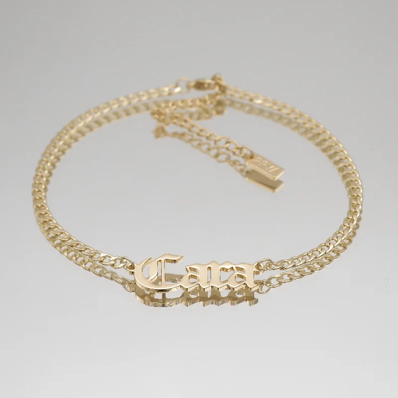 Luxury Jewelry Clearance – Shop Premium Styles Now Old English Custom Name Anklet