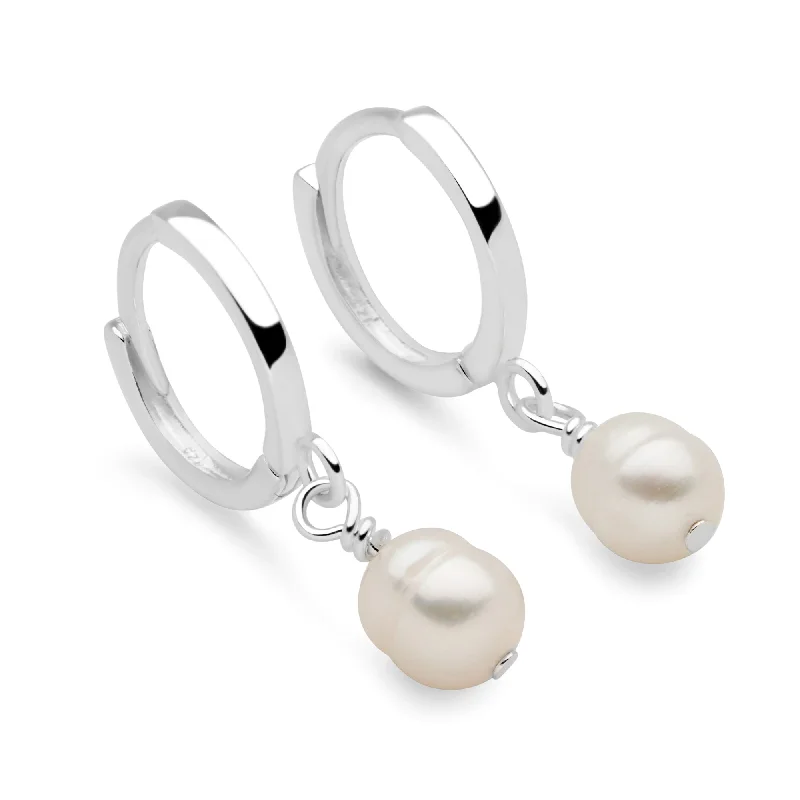 Exclusive Gemstone Jewelry Markdowns – Shop Now Pearl Charm Hoops