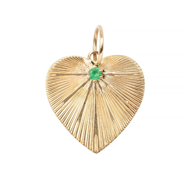 Holiday Jewelry Sale – Perfect Gifts At The Best Prices Pleated Heart Charm with Emerald Holiday Jewelry Sale – Perfect Gifts At The Best Prices Pleated Heart Charm with Emerald