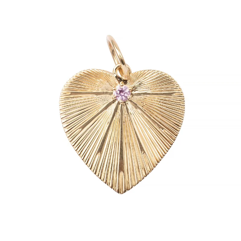 Exclusive Jewelry Bundles At Discounted Rates Pleated Heart Charm with Sapphire