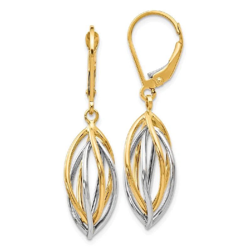 Dazzle With Discounts – Shop Jewelry On Sale Polished 14k Two Tone Gold Spiral Lever Back Earrings, 8 x 36mm Dazzle With Discounts – Shop Jewelry On Sale Polished 14k Two Tone Gold Spiral Lever Back Earrings, 8 x 36mm
