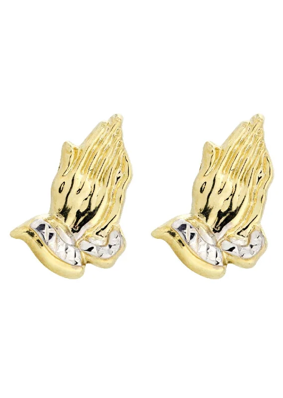 Elegant Jewelry At Unbeatable Offers – Shop Before It's Gone 10K Praying Hands Gold Earrings For Men | Appx 5/8 Inches Wide Elegant Jewelry At Unbeatable Offers – Shop Before It's Gone 10K Praying Hands Gold Earrings For Men | Appx 5/8 Inches Wide