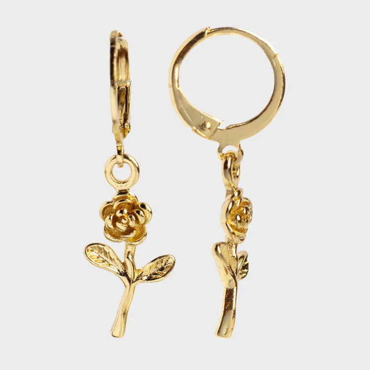 Special Jewelry Deals – Upgrade Your Collection Rose Mini Charm Hoop Earrings