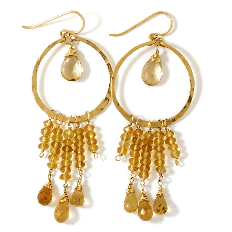 Breathtaking Jewelry, Breathtaking Prices Round Champagne Quartz Fringe Earrings