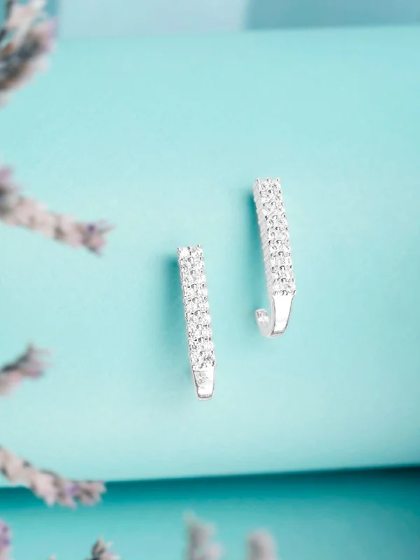 Handcrafted Beauty At Affordable Prices Rubans 925 Silver Sparkling Modern Minimal Ring Hoop Earrings. Handcrafted Beauty At Affordable Prices Rubans 925 Silver Sparkling Modern Minimal Ring Hoop Earrings.