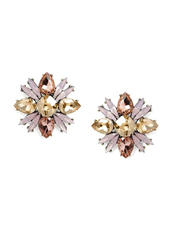 Flash Sale On Stunning Jewelry – Limited Stock Available Rubans Rubans Gold-Toned Pink Floral Studs Flash Sale On Stunning Jewelry – Limited Stock Available Rubans Rubans Gold-Toned Pink Floral Studs