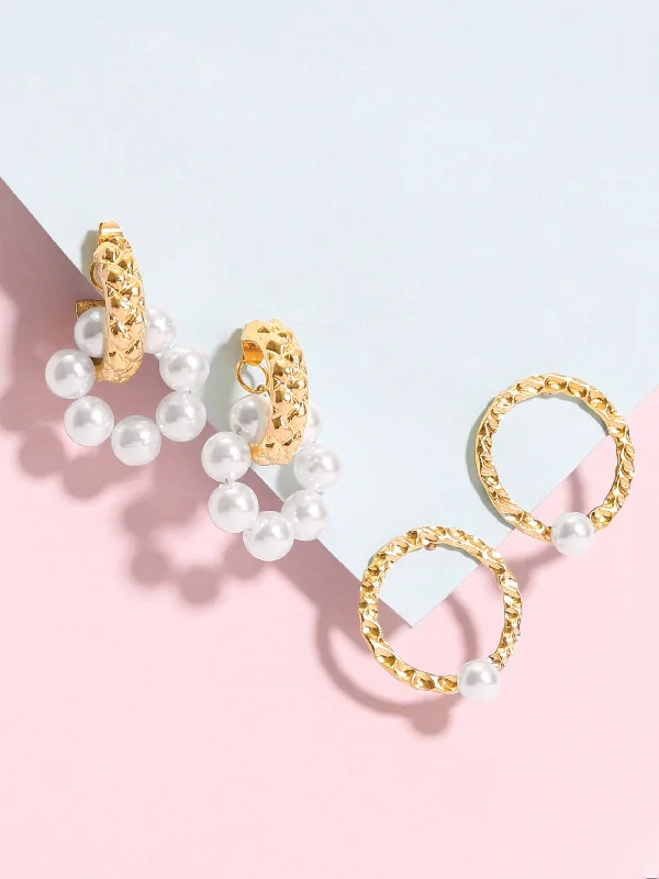 Jewelry Clearance Event – Last Chance For Stunning Deals Rubans Voguish A set of 2 Gold Toned pearl Studded Earring Jewelry Clearance Event – Last Chance For Stunning Deals Rubans Voguish A set of 2 Gold Toned pearl Studded Earring