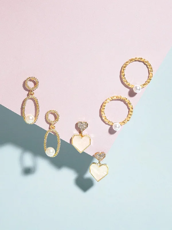 Big Savings On Your Favorite Jewelry Pieces Rubans Voguish A Set of 3 Gold Toned Contemporary Earrings Big Savings On Your Favorite Jewelry Pieces Rubans Voguish A Set of 3 Gold Toned Contemporary Earrings