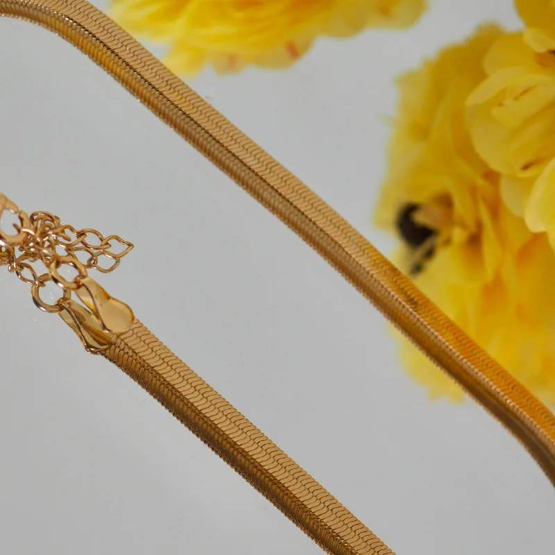 Unique Jewelry For Less – Shop The Sale Now MAI HERRINGBONE  FLAT SNAKE CHAIN - ANKLET