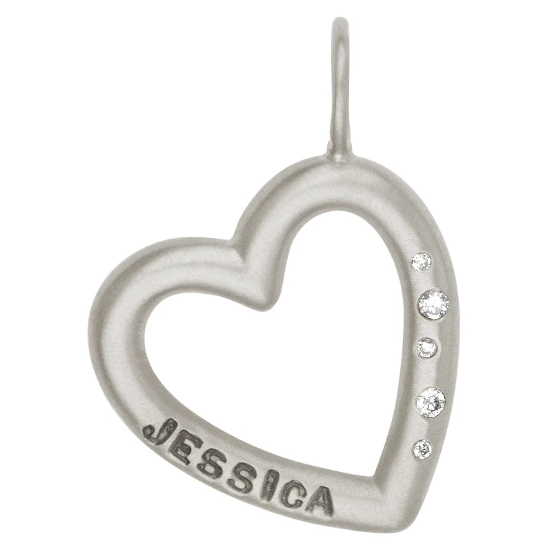 Shine Without Limits – Jewelry Sale Happening Now Silver Brushed Name Open Heart Charm Shine Without Limits – Jewelry Sale Happening Now Silver Brushed Name Open Heart Charm